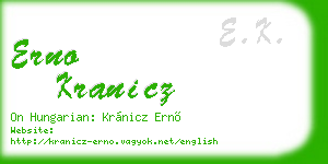 erno kranicz business card